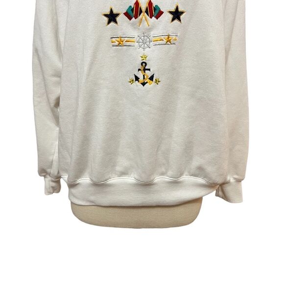 Vintage Active Exchange Sz Large Nautical Long Sleeve Turtleneck Sweatshirt - Picture 4 of 9